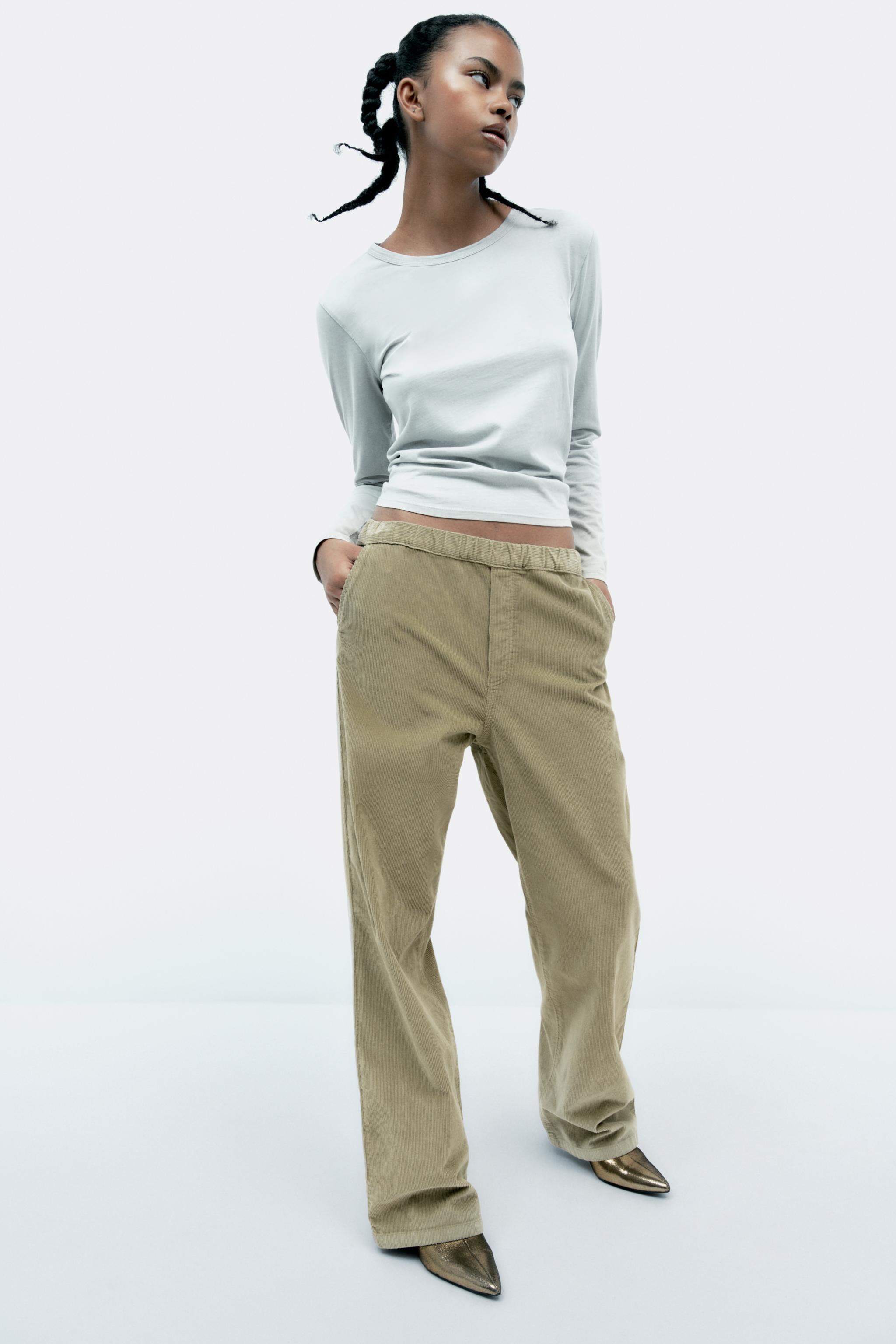 CORDUROY TROUSERS Khaki ZARA United Kingdom